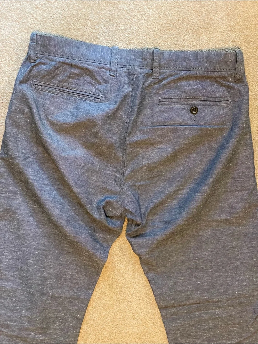 J.Crew 484 Slim-Fit Cotton-Linen Blend Chino Pants in Blue Chambray 33/32